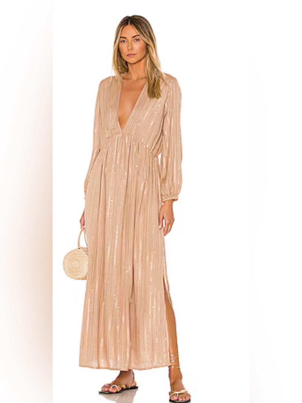 SUNDRESS Chicago Long Dress in Roma Cafe Au Lait Size M/L - C52-052